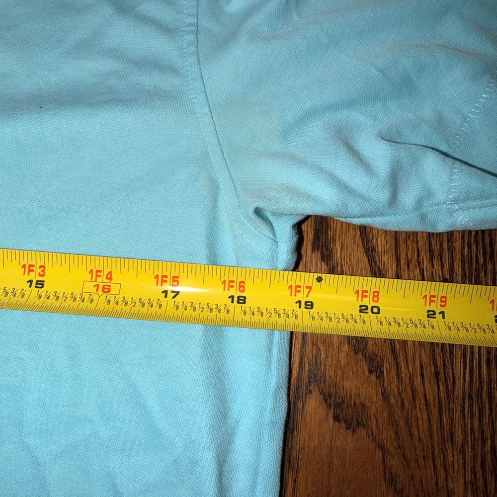 Linksoul Tempus Fugit Polo Shirt Short Sleeve Pique Golf M Light‎ Blue - Picture 6 of 7